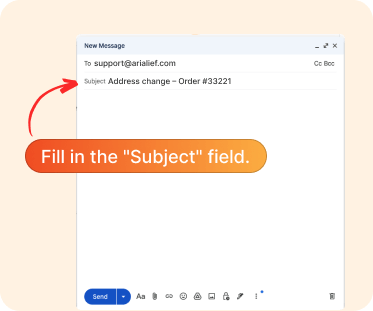 Screenshot showing subject line field